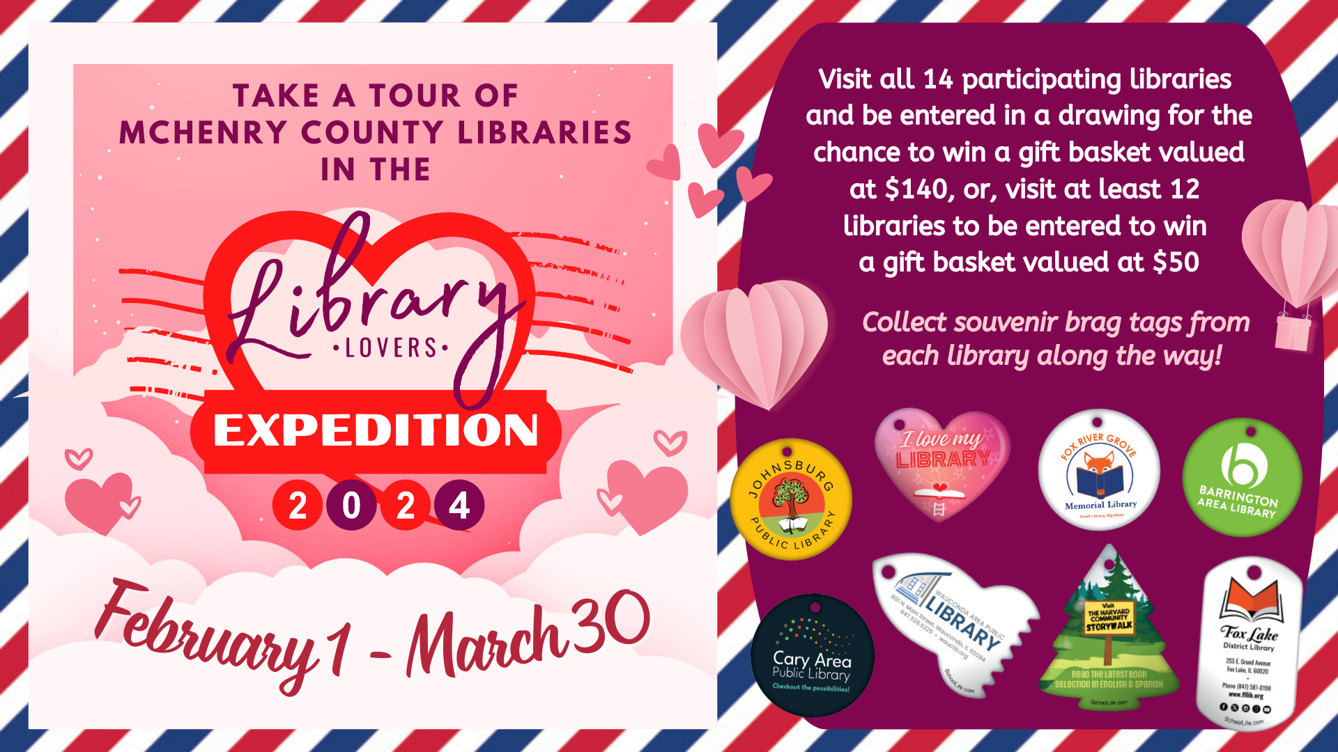 McHenry County Library Lovers Expedition logo and information
